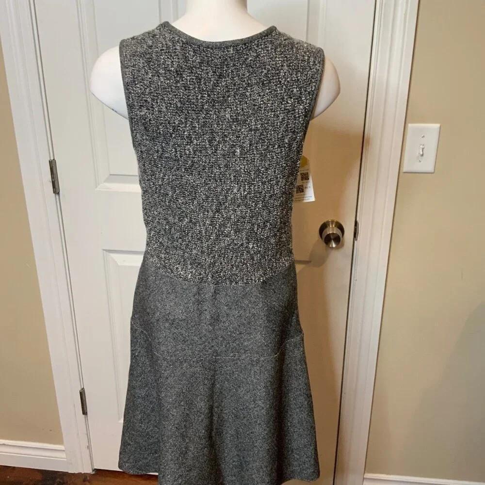 Brooks Brothers Black & White Speckled Tweed Sleeveless Fit & Flare Dress Sze 10